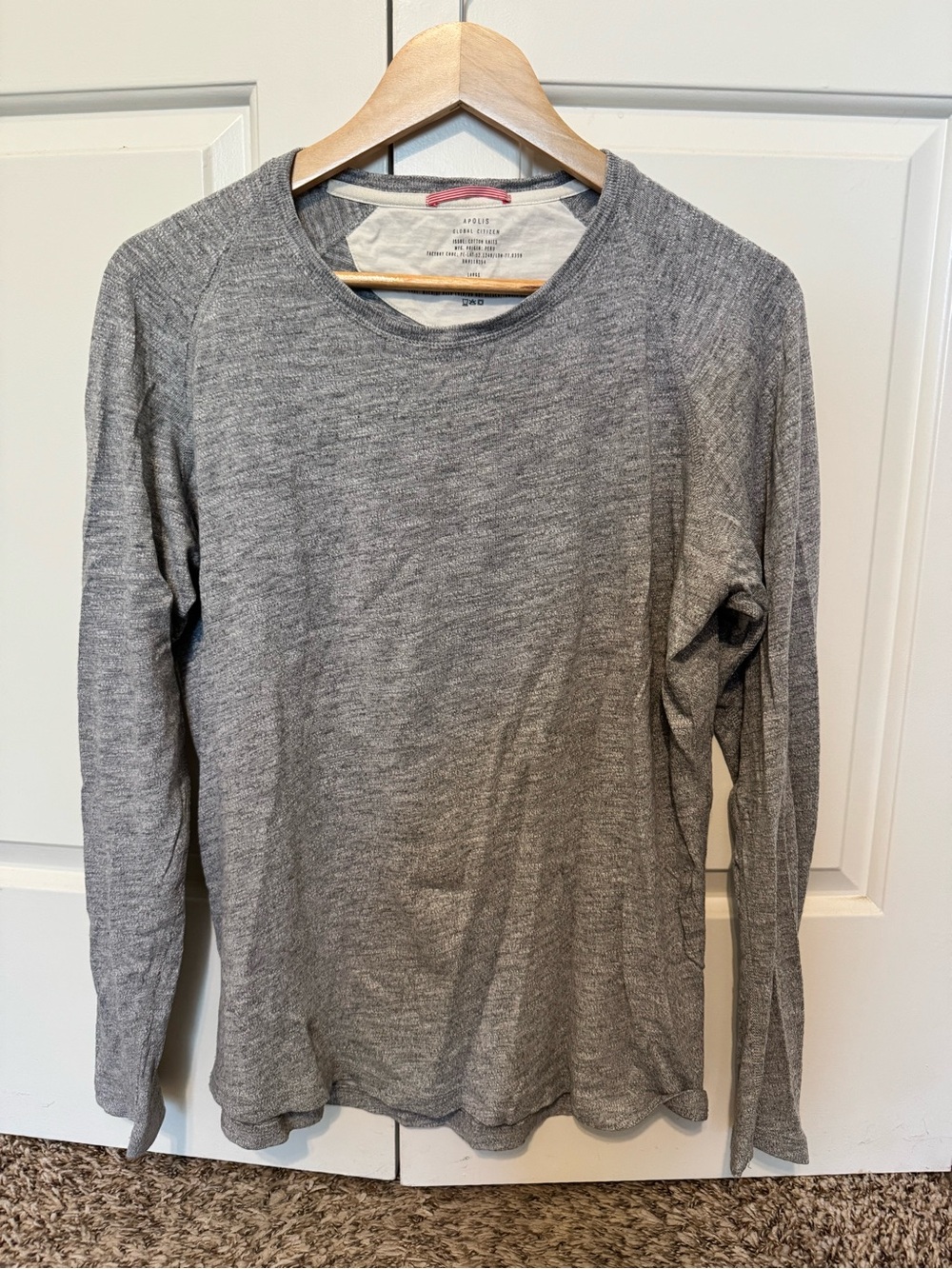Men's Crewneck Long-Sleeve Sweater in Heather Grey